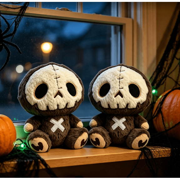 Halloween Skeleton Plush Doll, Lifelike Brown Skeleton Stuffed Toy, Perfect Decor For Halloween Parties And Spooky Themed Displays