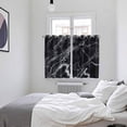 thumbnail image 4 of Black Marble Kitchen Curtains 72 Inch Length, Vintage Minimalism White Abstract Texture Grommet Top Bedroom Living Room Curtains, Light Filtering Cafe Curtain Drapes 2 Panels Set 104''x72'', 4 of 9