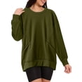 thumbnail image 5 of BUIGTTKLOP Crewneck Sweatshirts for Women Fall Fashion Pullovers Fleece Long Sleeve Sweatshirts Tops, 5 of 8