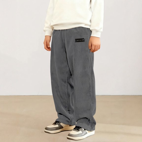 Classic Straight Leg Corduroy Trousers for Boys Soft Comfortable Kids Casual Playwear Durable Everyday School Pants