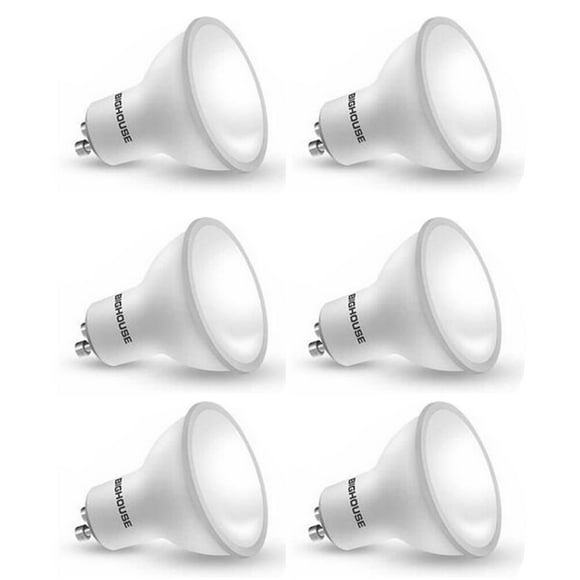 GU10 LED Bulbs, Dimmable Warm White 3000K 400 Lumen, Perfect For Chandelier Pendant Lights, 6pcs