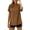 Coffee, variant on 2026 Summer Notch V Neck Lace Patch Short Sleeve T-Shirt, Roll Cuff Loose Casual Flowy Tunic Top