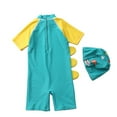 thumbnail image 3 of Gerichy Boys Swim Set, 2T 3T 4T 5T Swimsuit Boys Toddler Baby Boys 3 Piece Swimsuit Set Short Sleeve Bathing Suit Baby Rash Guard Swimwear With Sun Hat, 3 of 4