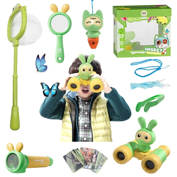 Syenll Bug Catcher Kits, 31 Ps Kids Explorer Set with Binoculars, Outside Activities Camping Kit for 3 Years Old Boys Girls