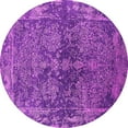 thumbnail image 1 of Ahgly Company Machine Washable Indoor Round Oriental Pink Industrial Area Rugs, 4' Round, 1 of 4