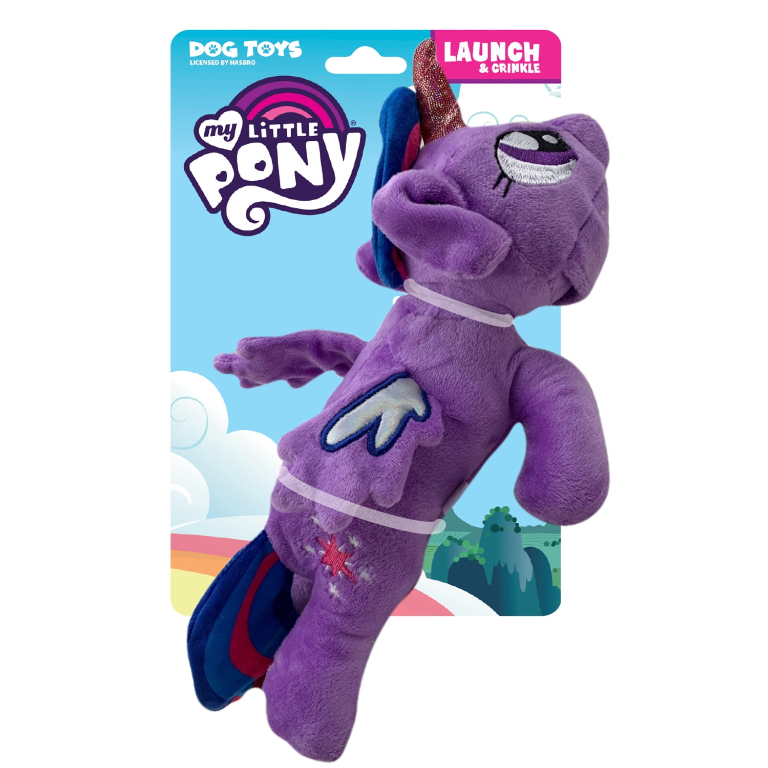Hasbro My Little Pony Twilight Sparkle Launch & Crinkle Plush Dog Toy