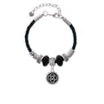 thumbnail image 2 of Delight Jewelry Silvertone Celtic Knot in Black Circle Best Friend Celtic Knot Leather Bead Bracelet, 7"+2" Extender, 2 of 4