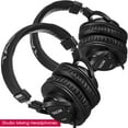 thumbnail image 1 of TASCAM Premium Foldable Recording Mixing Home Studio Headphones - Black - 1 Pair Bundle, 1 of 5