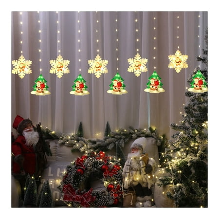 

Christmas Light Decor Set Xmas Santa Tree Cartoon Hanging LED Pendant Seasonal Festival Night Light for Party Home New