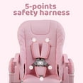 thumbnail image 3 of AILEEKISS Foldable Baby High Chair with Wheels, Adjustable Recline Toddler Eating Chair, Pink, 3 of 12
