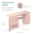 thumbnail image 7 of Best Choice Products Large Portable Multipurpose Folding Sewing Table w/ Magnetic Doors, Craft Storage - Pink, 7 of 7