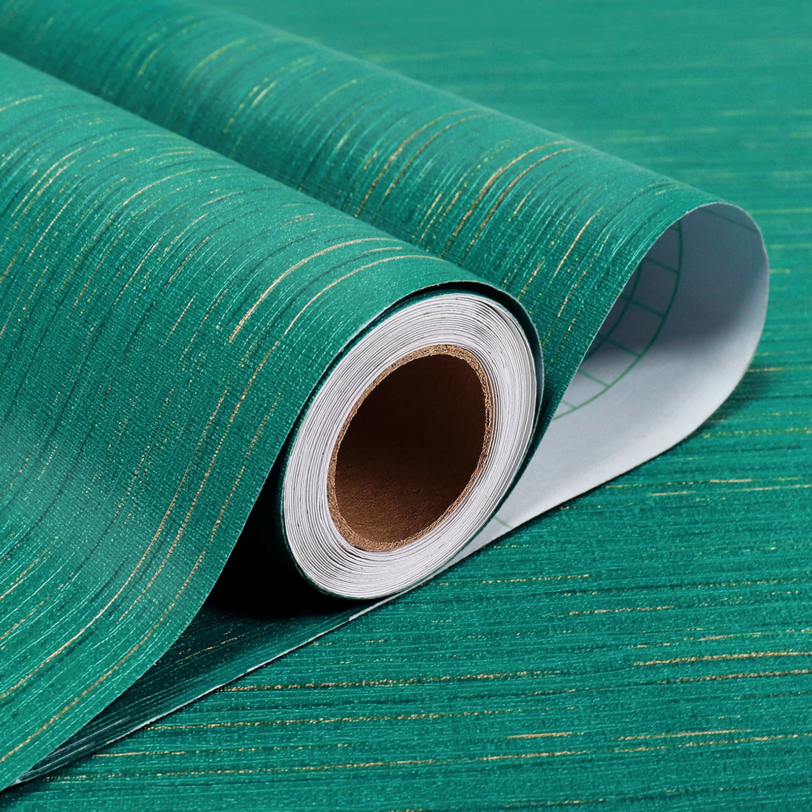 Stickyart Grasscloth Wallpaper Peel and Stick Fabric Wallpaper Teal