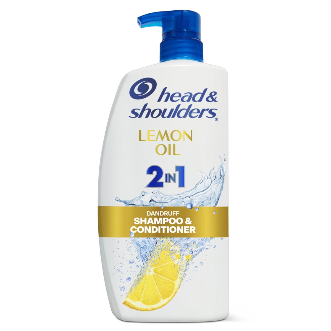 (4 pack) Head and Shoulders 2 in 1 Dandruff Shampoo and Conditioner, Lemon Essential Oil, 12.5 oz