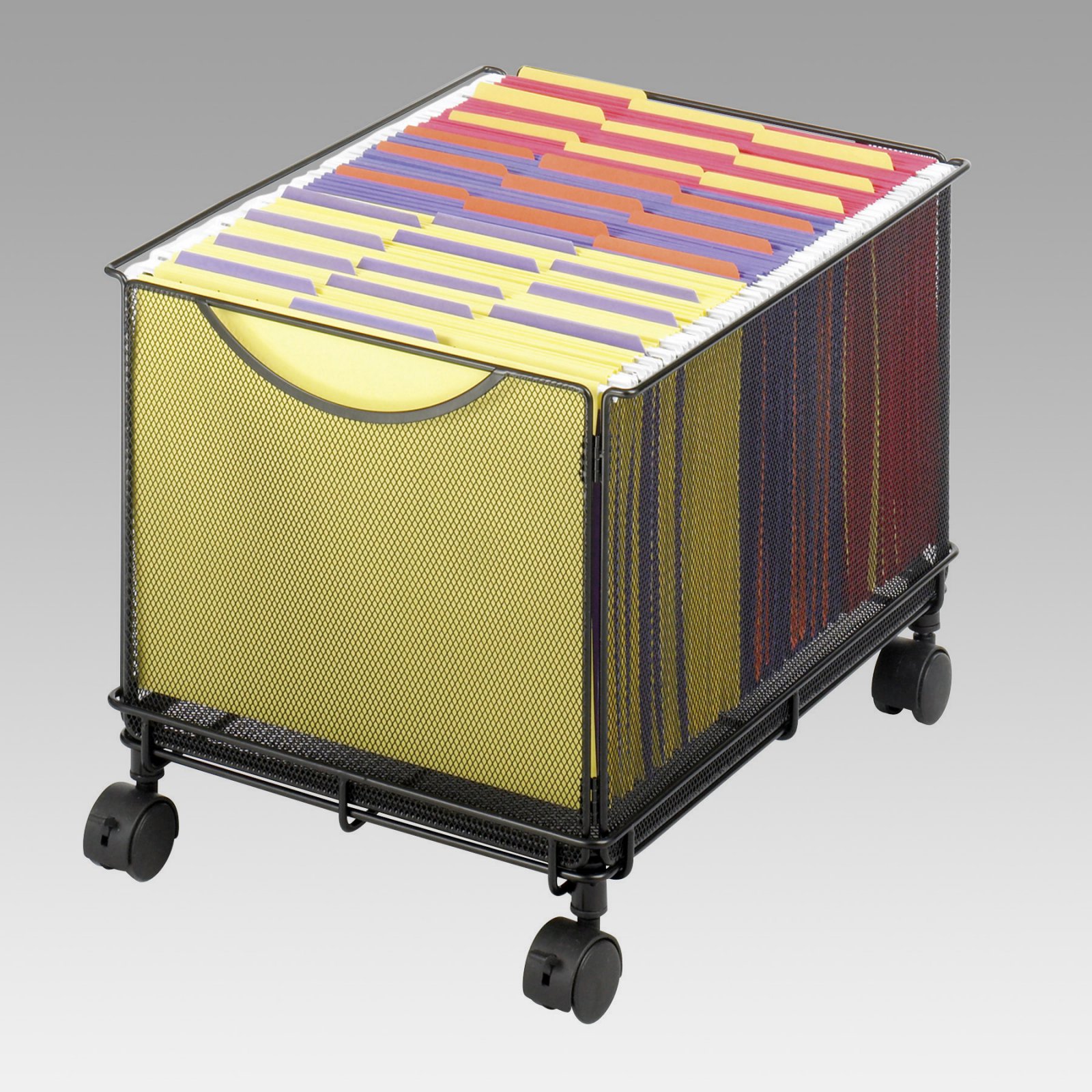 Onyx Mesh Rolling File Cart