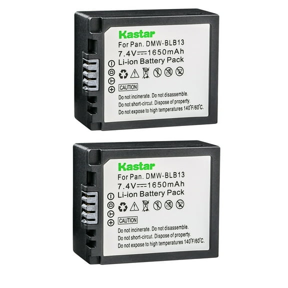 Kastar 2-Pack DMW-BLB13 Battery Replacement for Panasonic DMW-BLB13, DMW-BLB13E, DMW-BLB13GK, DMW-BLB13PP Battery, DE-A49, DE-A49A, DE-A49B, DE-A49C Charger, Panasonic DMC-GF1EG DMC-GF1GH Camera