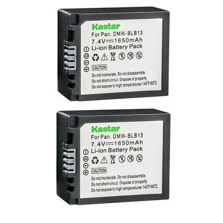 Image of Kastar 2-Pack DMW-BLB13 Battery Replacement for Panasonic DMW-BLB13 DMW-BLB13E DMW-BLB13GK DMW-BLB13PP Battery DE-A49 DE-A49A DE-A49B DE-A49C Charger Panasonic DMC-GF1EG DMC-GF1GH Camera