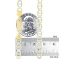 thumbnail image 4 of Nuragold 14k Real Yellow Gold Solid Mariner 6mm Anchor Chain Pave Diamond Cut Necklace (18"-26") Two Tone Italian Jewelry for Men, 4 of 9