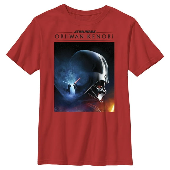 Boy's Star Wars: Obi-Wan Kenobi Darth Vader vs Kenobi Galactic Battle Poster Graphic Tee Red Small