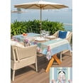 thumbnail image 4 of Outdoor Tablecloth with Umbrella Hole and Zipper, Easter Bunny Rectangle Table Cloth 60x120 Inch Waterproof Tablecloth, Cute Rabbit Eggs Flowers Farmhouse Wood Picnic Table Cover for Patio Camping, 4 of 7