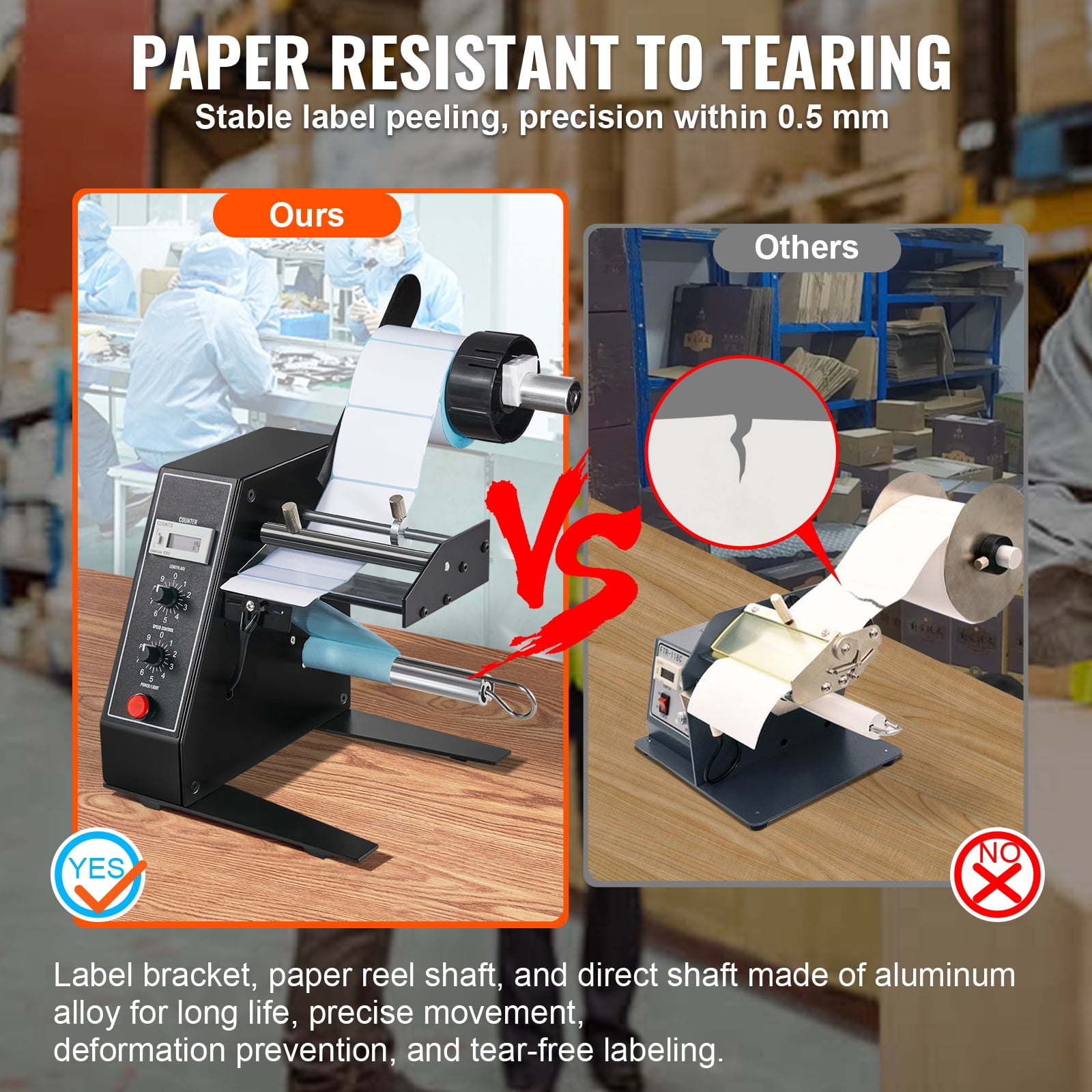 KFFKFF 0.6"-4.9" W Automatic Label Dispenser Stripper Sticker Separating Machine