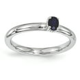 thumbnail image 1 of Bague en Argent Sterling Stackable Expressions Saphir Créé Pierre Unique Taille 9, 1 of 3