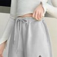 thumbnail image 6 of NIEWTR Girls Casual Straight Leg Pants Wide Loose Fit Lounge Sweatpants Elastic Waist Drawstring Joggers with Pockets Spring（A01-Light Gray,6-7 Years), 6 of 8