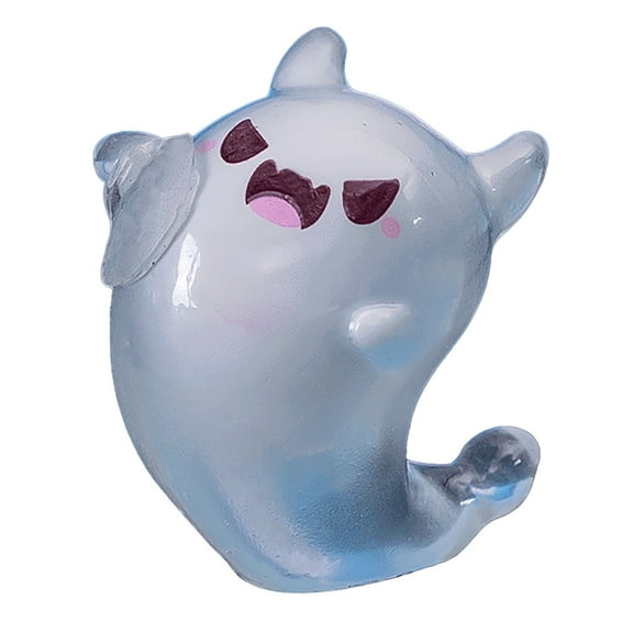 Halloween Decorations Indoor Outdoor - Little Ghost - Glow In The Dark Mini Figurines Resin Cake Topper Decorations Fairy Garden Miniature Car Ornament Tiny Animal Fish Tank Decor Dollhouses Toys