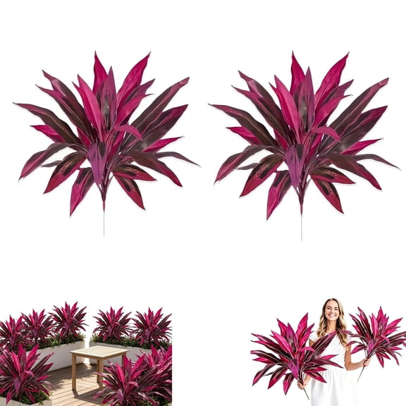 Artificial Dracaena Tree 2/4-Pack, 20-Inch Realistic Potted Fake Dragon Trees, UV Resistant Faux Plants for Indoor Outdoor Home Office Garden Decor