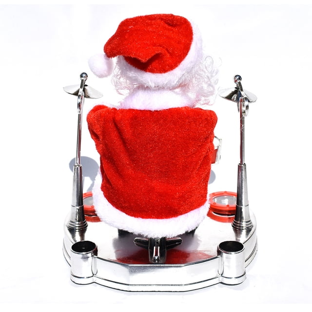 Bewildely Muñeco de Papá Noel para Navidad/Navidad, instrumento para jugar, regalo, decoración, Año Nuevo, sacudir la cabeza, cantar, adorno que Kits de decoración para fiestas No.04 Bewildely HA008653-04B