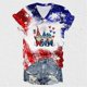thumbnail image 3 of Camiseta de Manga Corta con Cuello en V Impresa para el Día Del Independiente, Camisetas con Cuello en V para las Mujeres, 3 of 4