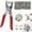 Silver, variant on Sewing Kit with 100pcs Metal Buttons-Manual Pliers Tool Included,100 Pcs Invisible Colored Metal Buckle & Manual Pressure Pliers Kit,Five Claw Buckle Tool Set,for Clothes,Jeans,Bag