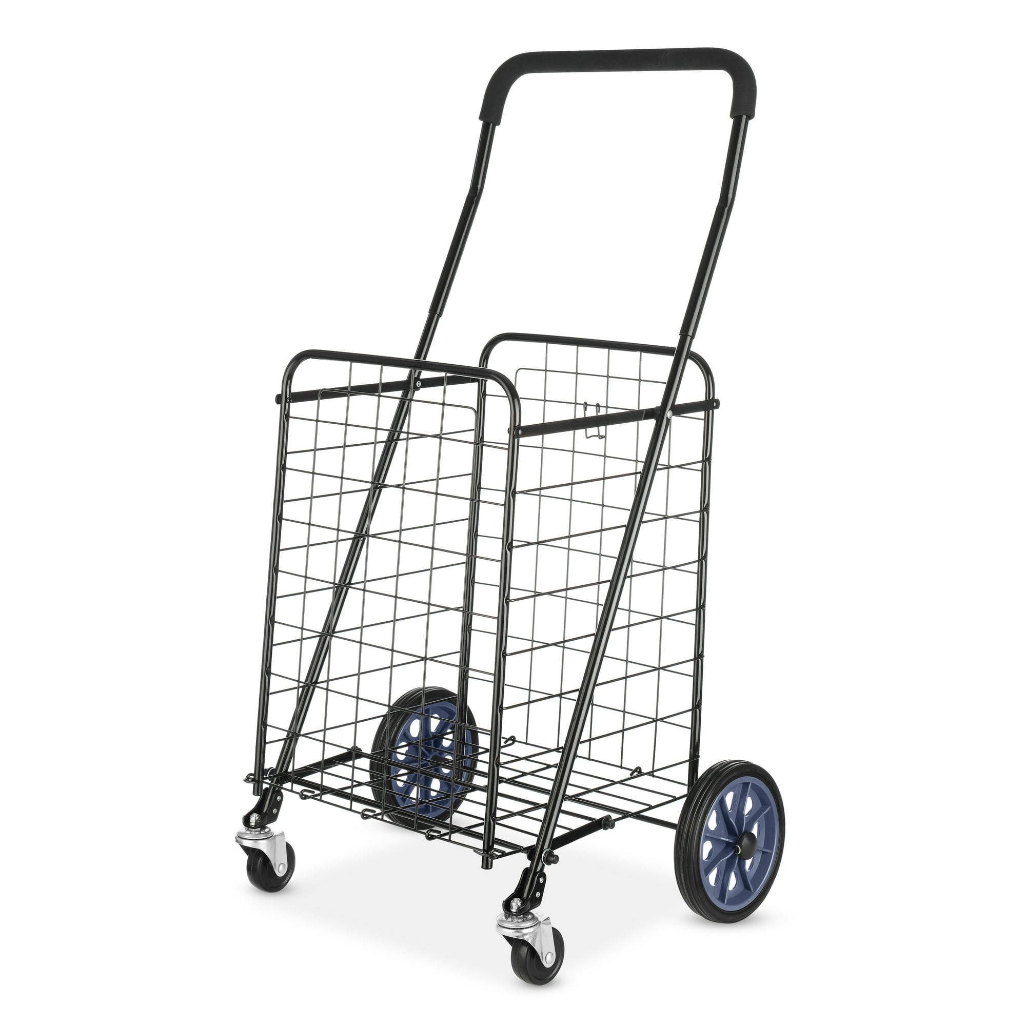 Mainstays Metal Rolling Utility Shopping Cart with Foldable Design