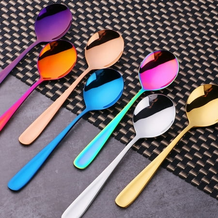 

Meizhencang Soup Spoon Mirror Surface Ergonomic Stainless Steel Non-stick Rust-proof Dinner Spoon Kitchen Supplies