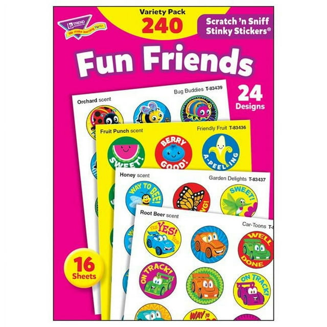 Trend Enterprises T-83917-3 Pack Varié d'Autocollants Amusants pour Amis - Lot de 3