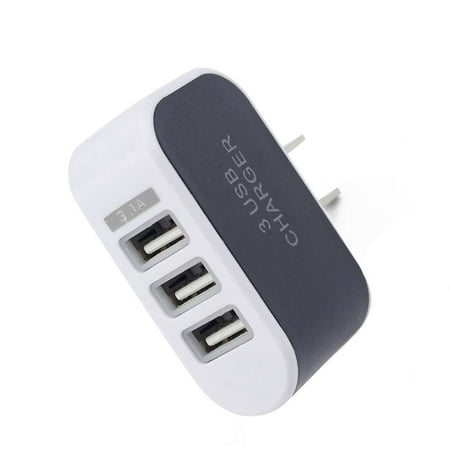 Universal Candy Color 3 USB Multi-Port Wall Charger US Plug Wall Adapter Cube Block AC 110-220V
