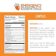 Emergency Essentials Lentils, Long-Term Emergency Food Supply, 48 Servings, 30-Year Shelf Life, High-Protein Vegetarian Survival Food