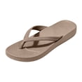 thumbnail image 6 of Rokment Women's Men's Thick Sole Flip Flops Non-Slip Cushioned Beach Pool Water Slide Sandals Comfortable Orthopedic Summer Thong Slippers Brown Size 7.5, 6 of 7
