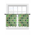 thumbnail image 7 of Saint Patrick's Day Sheer Curtains 54 Inch Length 2 Panels Set, Vintage Green Plaid Lucky Clovers Voile Window Treatment Rod Pocket Short Kitchen Curtains Drapes for Bedroom 52"x54"x2, 7 of 7