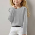 thumbnail image 2 of Annhoo Child Kids Tops Solid Color V Neck Long Sleeve Comfy Boys Girls Clothes Trendy Fall Winter Knit Shirts 6-15 Years, 2 of 6