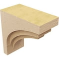 thumbnail image 5 of 3"W x 6"D x 6"H Classic Rockford Rough Cedar Woodgrain TimberThane Corbel, Primed Tan, 5 of 6