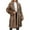 Coffee, variant on Ladies Warm Faux Fur Winter Coats for Women Plus Size Womens Ladies Warm Faux Furry Long Coat Jacket Winter Solid V-Neck Outerwear