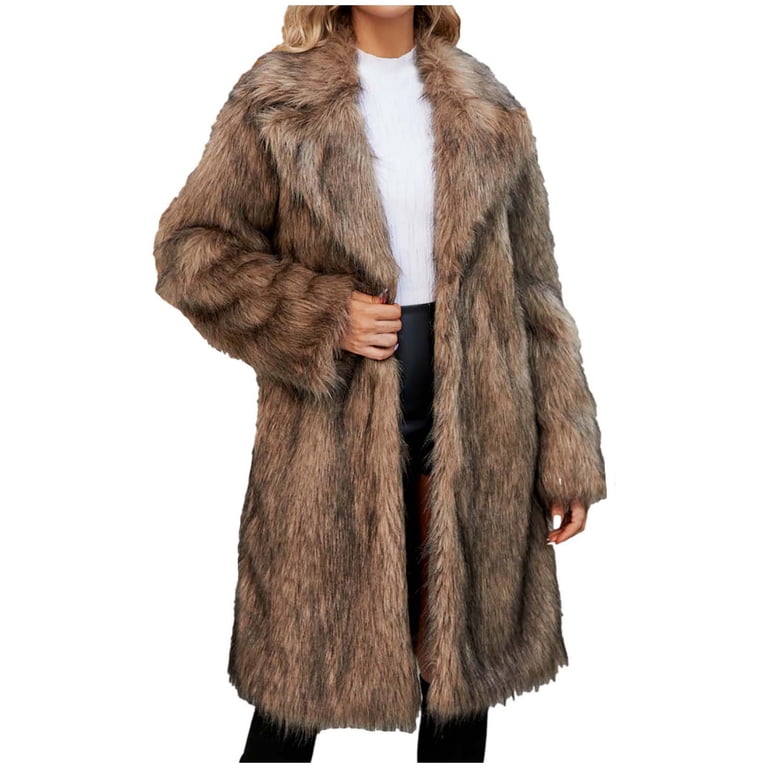 Homenesgenics Plush Jackets for Women Plus Size No Hood Womens