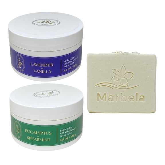 Bath & Body Works Aromatherapy Sleep Lavender   Vanilla Body Cream and Aromatherapy Stress Relief Eucalyptus Spearmint Body Cream with a Natural Oats Bar Soap