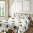 thumbnail image 2 of Ambesonne Bee Fitted & Top Sheet Set with Shams, Honey Maker Insect Pattern, Yellow Grey, 2 of 5