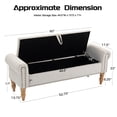 thumbnail image 2 of 60''W Storage Ottoman Bench with Arms, Linen Large Storage Bench for King Bed, Upholstered End of Bed Bench, for Bedroom, Entryway, Living Room, Beige, 2 of 9
