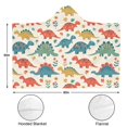 thumbnail image 3 of Wearable Blanket,Beige Cartoon Dinosaurs Flowers Pattern Hooded Wearable Flannel Blanket for Adults & Teens,Winter Poncho Shawl Wrap Cape Cozy Anti-Pill,60"x80", 3 of 5