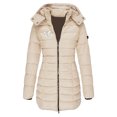 thumbnail image 1 of Parkas de manga larga para mujer, otoño e invierno, chaqueta holgada, mediana y larga, con estampado pequeño, chaqueta de plumón cálida, chaqueta de manga larga, abrigo para mujer, 1 of 2