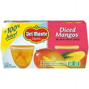 Del Monte Diced Mango Fruit Cup Snacks, 100% Juice, 4 oz