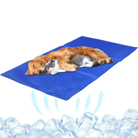 Dog Cat Cooling Ice Mat , Cooling Pad Reversible, Pet Cool Mats for Dog and Cat use in Crate, Kennel, Bed, Sofa, Machine Washable, Durable, Ice Pink