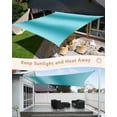 thumbnail image 5 of Sun Shade Sail 8'x10' Ombre Turquoise Rectangle Sun Shade Sails Canopy Waterproof Gradient Color Outdoor Sunshades Sand UV Block Cover Shades Cloth for Patio Backyard Garden Deck Porch Lawn, 5 of 9